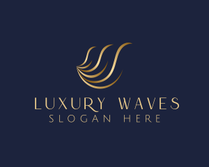 Gold Luxury Wave logo design