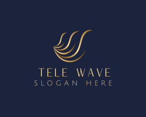 Gold Luxury Wave logo design