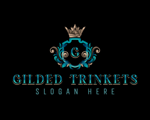 Shield Crown Ornament logo design