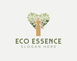 Eco Woman Heart logo design