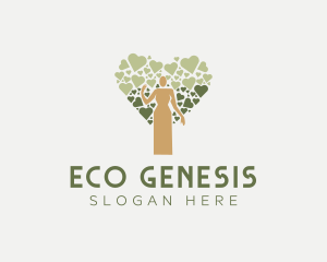 Eco Woman Heart logo design