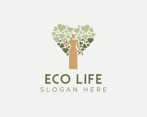 Eco Woman Heart logo design