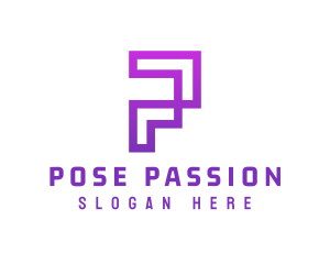 Violet Digital P logo design