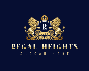 Royal Lion Shield Crown logo design