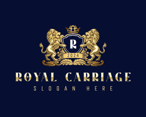 Royal Lion Shield Crown logo design