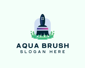 Paint Brush Home Painter logo design