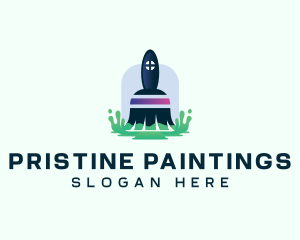 Paint Brush Home Painter logo design