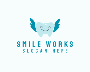 Smiling Tooth Wings logo design