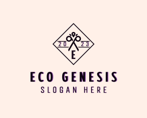 Leaf Eco Scissors logo design