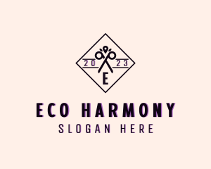 Leaf Eco Scissors logo design