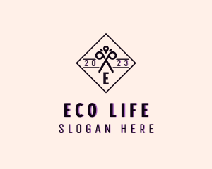 Leaf Eco Scissors logo design