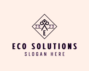 Leaf Eco Scissors logo design