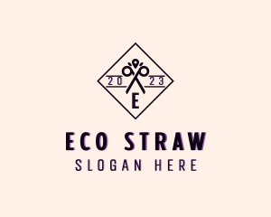 Leaf Eco Scissors logo design