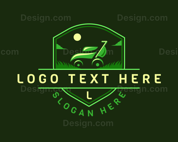 Mower Grass Landscaping Logo