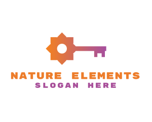 Natural Floral Key  logo design