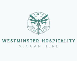 Pharmacy Clinic Caduceus logo design