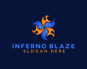 Fire Blaze Cooling logo design