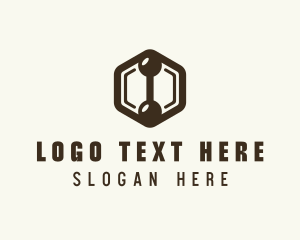 Hexagon Dumbbell Gym Fitness Logo