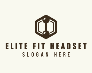 Hexagon Dumbbell Gym Fitness logo design