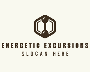 Hexagon Dumbbell Gym Fitness logo design