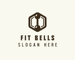 Hexagon Dumbbell Gym Fitness logo design