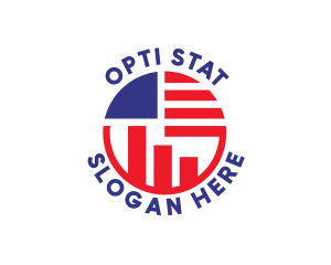 American Flag Statistic logo design