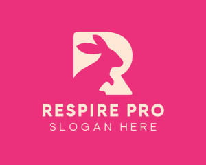 Pink Rabbit Letter R logo design