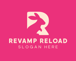 Pink Rabbit Letter R logo design