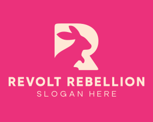 Pink Rabbit Letter R logo design