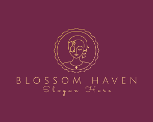 Minimalist Woman Floral logo design