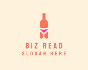 Pink Cocktail Bottle Bar logo design