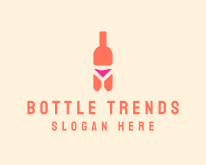 Pink Cocktail Bottle Bar logo