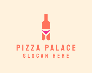 Pink Cocktail Bottle Bar logo design