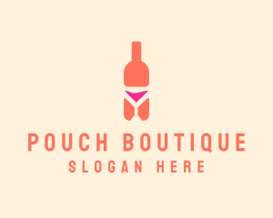 Pink Cocktail Bottle Bar logo design