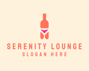 Pink Cocktail Bottle Bar logo design