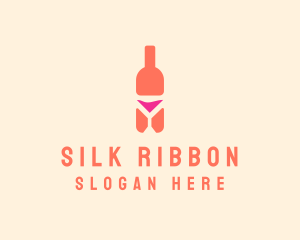 Pink Cocktail Bottle Bar logo design