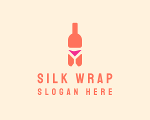 Pink Cocktail Bottle Bar logo design