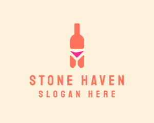 Pink Cocktail Bottle Bar logo