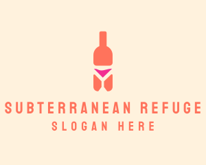 Pink Cocktail Bottle Bar logo