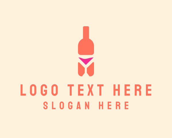 Pink Cocktail Bottle Bar logo