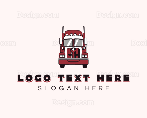 Trailer Truck Logistics Transportation Logo