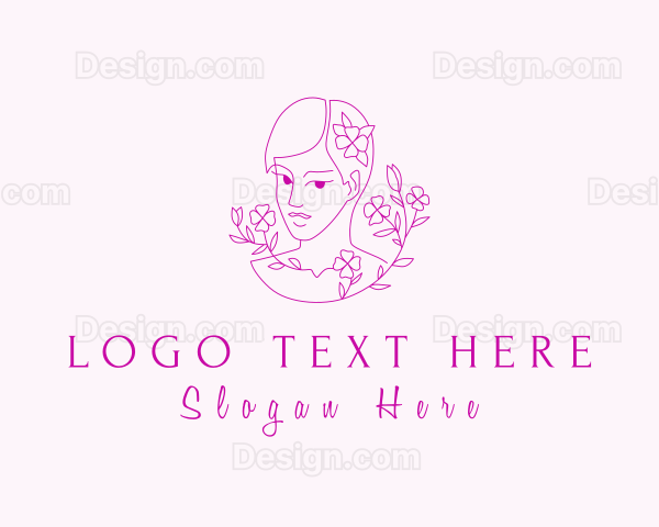 Aesthetic Floral Woman Logo