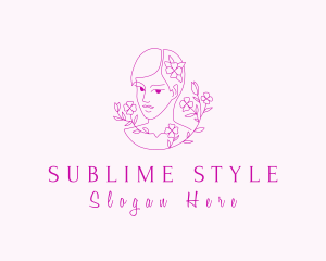 Aesthetic Floral Woman logo