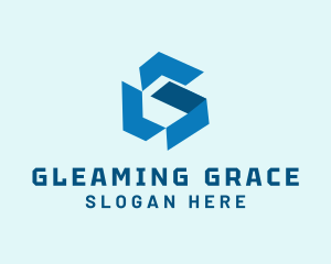 Blue Digital Letter G logo design