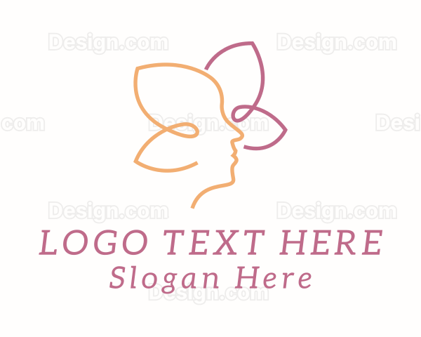 Woman Flower Beauty Salon Logo