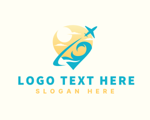 Ocean Wave Airplane Travel logo