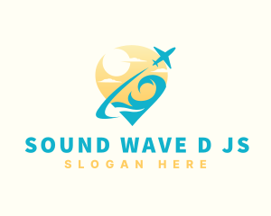 Ocean Wave Airplane Travel logo design