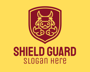 Shield Happy Ox logo design