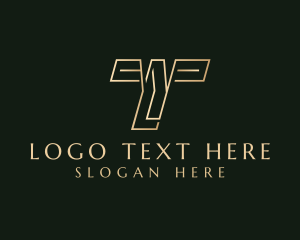 Elegant Business Letter T logo