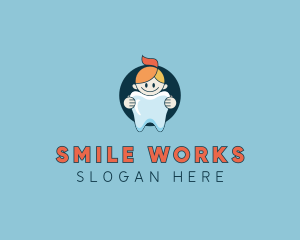 Girl Tooth Pediatric Dentistry logo design